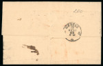 Stamp of Italian States » <mark>Papal</mark> States 1869, lettera del 16 aprile da Roma per Ginevra (Svizzera), affrancata con un 20 c. lilla rosa