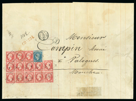 1863, Lettre chargée de grand format de Paris pour