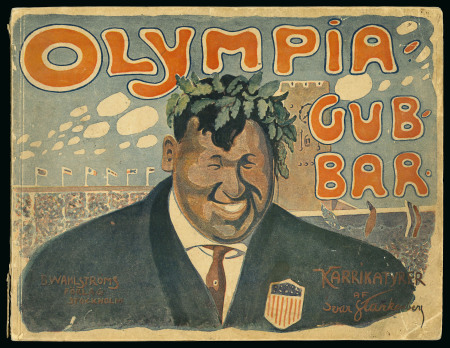 "Olympiagubbar Karrikatyrer" by Ivar Starkenberg, album of caricatures from the 1912 Olympic Games at Stockholm