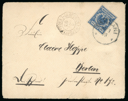 Stamp of Germany » German Colonies » German East Africa 1893 cover Pangani French Post Office ZANZIBAR via Reunion