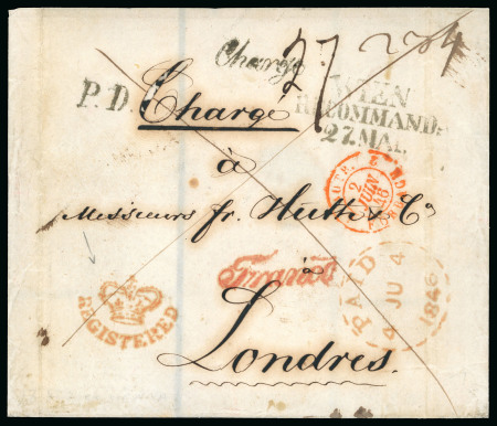 Stamp of Austria 1846 (27 May) commercial wrapper to London bearing