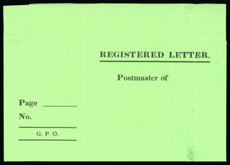 1842 (c.) Registered Letter wrapper, unused, with design showing "GPO" on the address panel (2nd type)