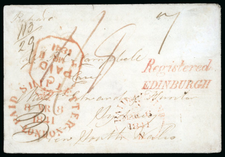 1841 (Mar 6) prepaid envelope from Edinburgh to Sydney
