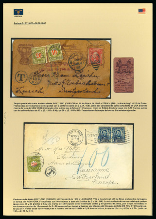 1875-1953 Covers to Switzerland from USA, lot of 35 examples all with postage due applied at destination