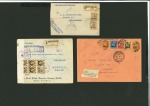 Stamp of British Occupation of Italian Colonies 1944-47 Group of four commercial British Occupation covers from Somalia/Eritrea incl. 1944 envelope sent registered from Chisimaio