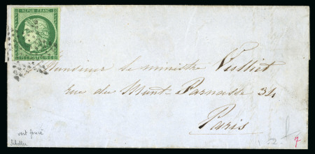 1852, Lettre à destination d'un Ministre  en port