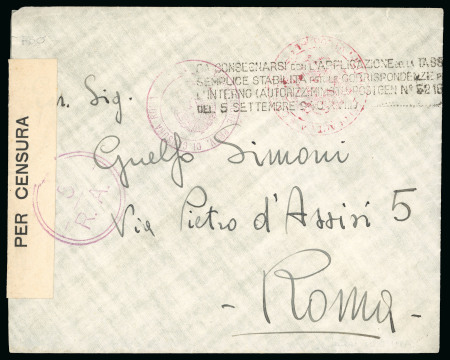 Stamp of Italy » Posta Militare » Seconda Guerra Mondiale 1941, insieme di quattro lettere e cartoline da Vienna e Turchia, con il timbro di tassa a quattro righe Postgen