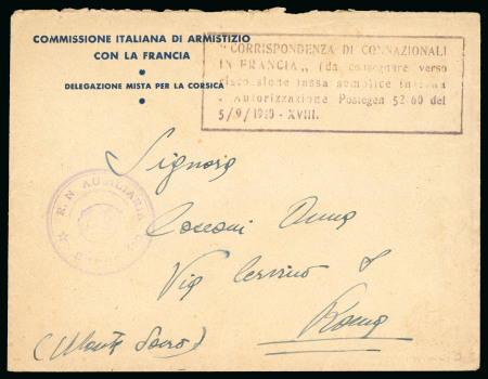Stamp of Italy » Italian Occupations WWII » France 1940-42 Group of 12 items from Corsica, South of France, Algeria with tax handstamps