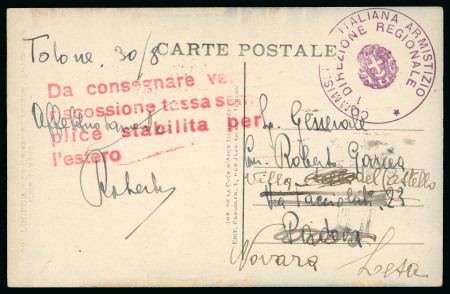 Stamp of Italy » Italian Occupations WWII » France 1940 (Aug) Postcard and cover from the Italian Armistice