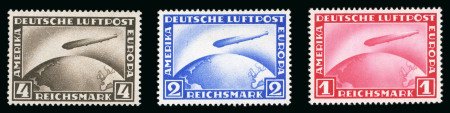 1928-31 Group on two stockcards of the Zeppelin air post stamps