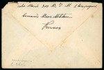 1926 (May 10) Cover from Preveza to Alessandria (Italy) with rare four-line tax handstamp