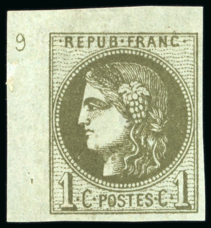 1870, Émission de Bordeaux Y&T n°39 1 centime olive