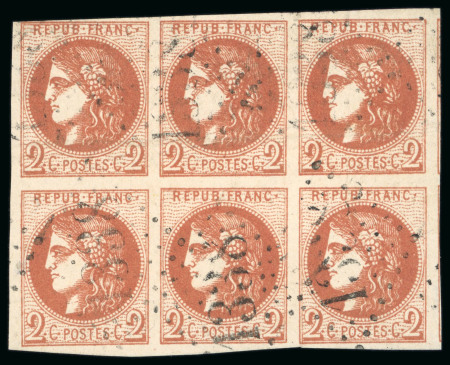 Stamp of France » Emission de Bordeaux 1870, Bloc de 6 Émission de Bordeaux Y&T n°40B 2