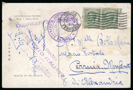 Stamp of Italy » Missions, Post Offices and Postal History Abroad » Austria 1919 Postcard from the Armistice Commission in Vienna, very rarely carried by courier to Rome