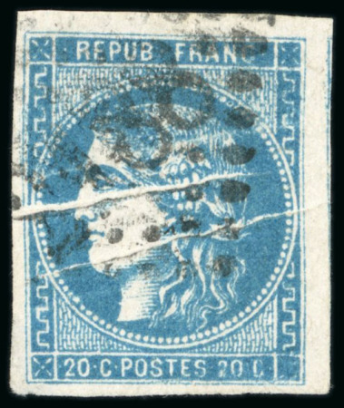 1870, Émission de Bordeaux 20 centimes bleu Y&T n°46