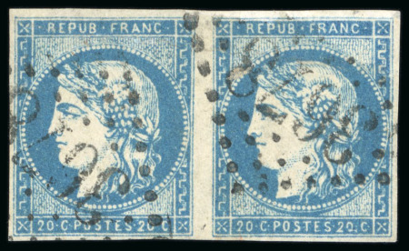 Stamp of France » Emission de Bordeaux 1870, Émission de Bordeaux 20 centimes bleu Y&T n°44
