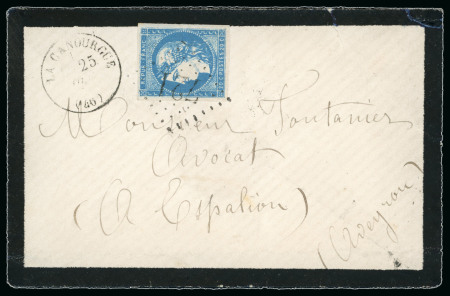 1870, Lettre de deuil pour Espalion (Aveyron) Émission
