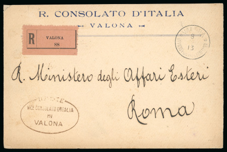 Stamp of Italy » Missions, Post Offices and Postal History Abroad » Albania Valona: 1911-15 Eight covers
