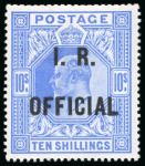 Stamp of Great Britain » Officials Inland Revenue: 1902 10s ultramarine "I.R. Official" mint o.g.