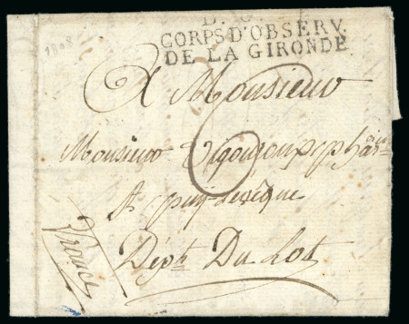 1808, B.G. Corps d'observation de la Gironde, Lettre