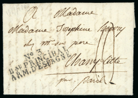 Stamp of France 1809, N°3 Bureau Principal Armée d'Espagne, Lettre