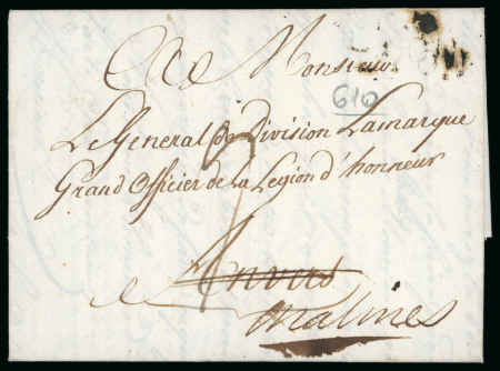 Stamp of France 1809, Bureau Principal DEB. Armée du Nord (au verso),