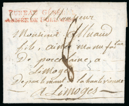 Stamp of France 1806, Bureau Général Armée de Hollande (rouge),