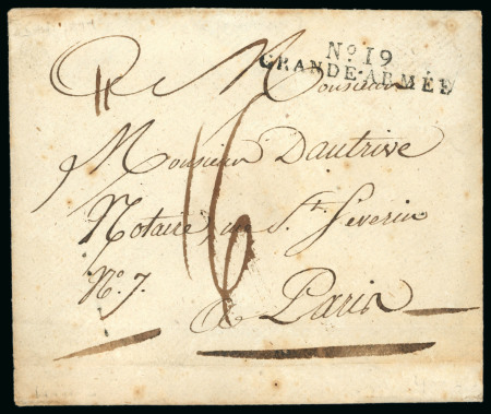 Stamp of France 1813, N°19 Grande Armée, Enveloppe pour Paris avec