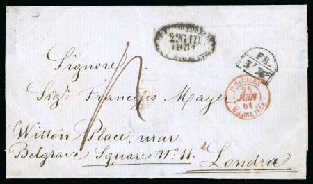 Stamp of Italian States » Naples 1861, lettera non affr. del 22 giugno da Napoli per Londra