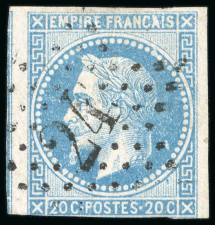 Stamp of France » Empire Lauré 1868, Y&T n°29Be Empire Lauré 20 centimes bleu non