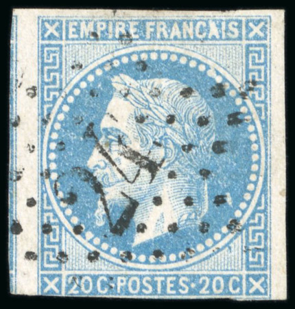 1868, Y&T n°29Be Empire Lauré 20 centimes bleu non