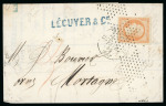 1856, Lettre pour Mortagne sur Huisne (Orne) affranchissement
