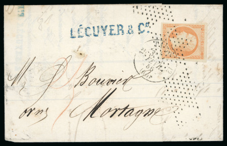 Stamp of France » Empire 1853-1862 1856, Lettre pour Mortagne sur Huisne (Orne) affranchissement