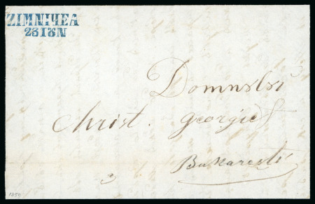1859 Cover from Zimnicea to Bucharest struck with large type II "Zimnicea 23 IUN" earliest recorded date 