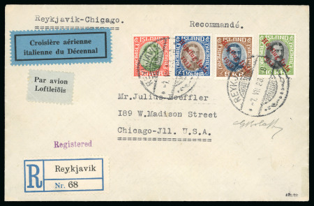 Stamp of Italy » Regno d'Italia » Posta Aerea 1933, Crociera Nord Atlantica, aerogramma raccomandato Reykjavik-Chicago