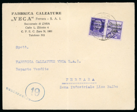 Stamp of Italy » Foreign Occupations of Italian Territories or Under Italian Sovereignty » German Occupation of Zara 1943, commercial cover franked by "Propaganda" overprinted 50c