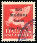 Stamp of Italy » Base Atlantica  1943, due saggi di posta aerea su "Imperiale" da 5 l. e 10 l.