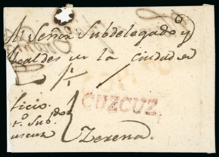 1800ca Cover front with very rare "Cuzcuz" (S.F.C. MPF13)