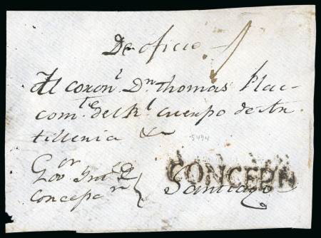 Stamp of Chile » Postal History 1810ca Cover front with abbreviated "Concepn" (S.F.C. MPF7b)