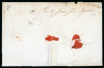 1837 (Aug 31) Registered cover "Copiapo" straight line in red hs rare registered mail