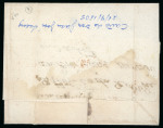 1805 (July 21) Cover "Combarbalá" red straight line hs on the reverse the "Santiago" straight line 