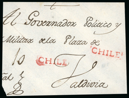 1788-1800ca Two cover fronts from Santiago, one to