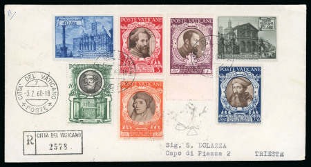 Stamp of Italy » Vaticano 1944, busta del 5 aprile da Torino per città, incluso "Concilio di Trento" 1 l. violetto e bruno non dentellato in basso