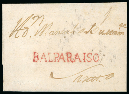 1805ca Two cover (reduced) sent from Valparaiso, both sent to Santiago,