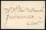 1805ca Two cover (reduced) sent from Valparaiso, both sent to Santiago,