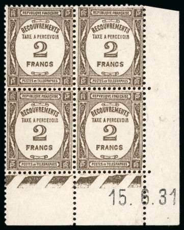 1927-1931, Coin daté timbre-taxe Y&T n°62 **, 15.6.31,