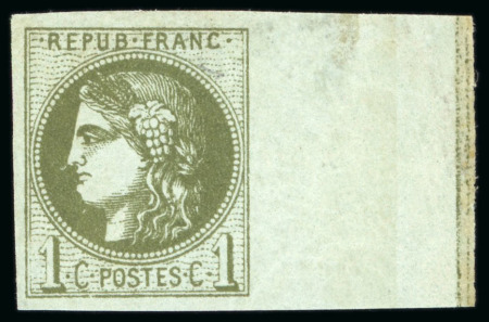 Stamp of France » Emission de Bordeaux 1870, Émission de Bordeaux 1 centime olive ** avec