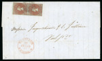 1855-65 Collection of 45 covers all franked postage mail as well as postal stationery covers,