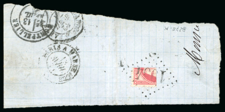 Stamp of France » Empire Lauré 1871, <mark>Coupé</mark> <mark>en</mark> <mark>4</mark> Empire Lauré 80 c<mark>en</mark>times rose sur