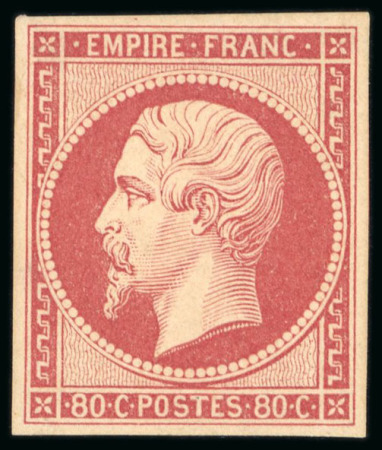 1859, Empire non dentelé Y&T n°17B 80 centimes rose